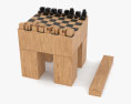 Josef Hartwig Bauhaus chess set Modello 3D
