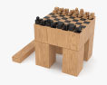 Josef Hartwig Bauhaus chess set 3D 모델 