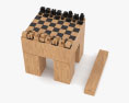 Josef Hartwig Bauhaus chess set 3d model