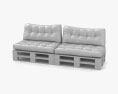 Outdoor Pallet sofa 3d model