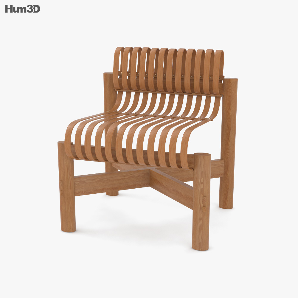 Charlotte Perriand Cantilever Bamboo Chair 3D model