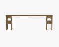 Huanghuali Plank Top Pedestal Tavolo Modello 3D