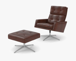 Robin Day Leo Chair And Ottoman 3D model