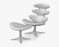 Poul Volther Corona Chair And Ottoman 3d model
