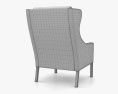 Borge Mogensen 2204 Wing chair 3D 모델 