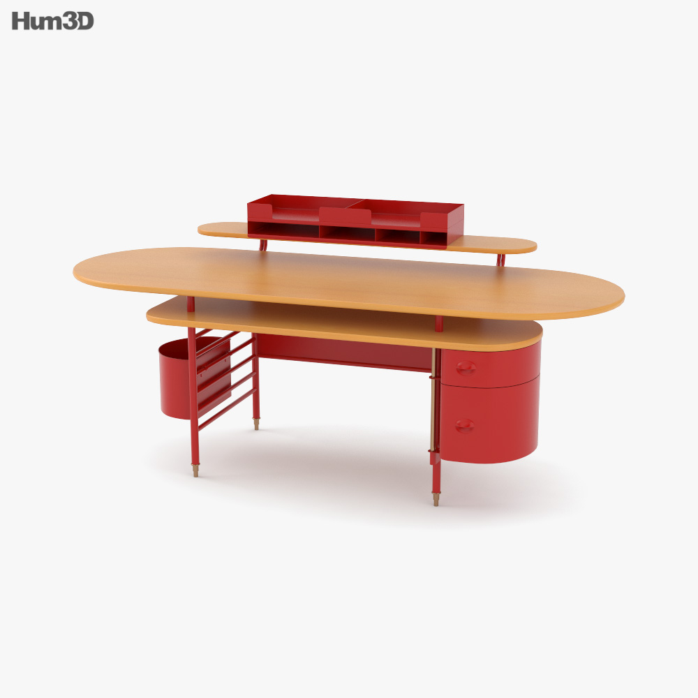 Frank Lloyd Wright Johnson Wax Office Table 3D-Modell