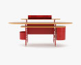 Frank Lloyd Wright Johnson Wax Office Table 3d model