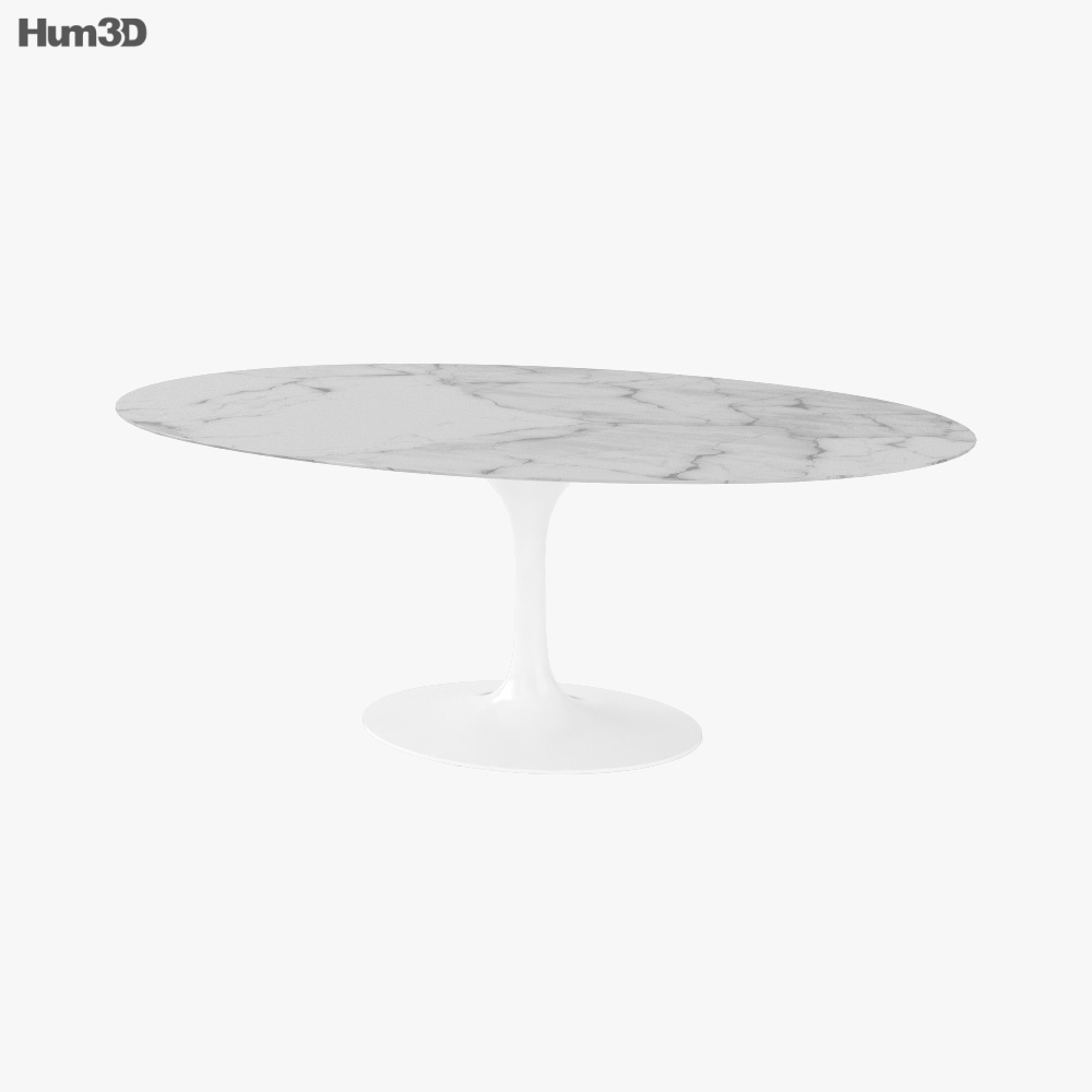 Eero Saarinen Tulip Oval Marble Table 3D model