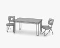 Formica Kitchen Table And Стілець 3D модель