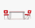 Formica Kitchen Table And Chair 3d model