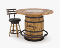 Barrel Table And Chair 3D模型
