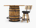 Barrel Table And Chair 3D-Modell