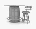 Barrel Table And Chair 3D 모델 