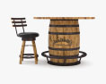 Barrel Table And Chair 3D-Modell