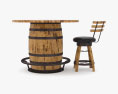 Barrel Table And Chair Modello 3D