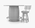 Barrel Table And Chair Modelo 3D