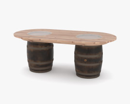 Double Barrel Table Modèle 3D
