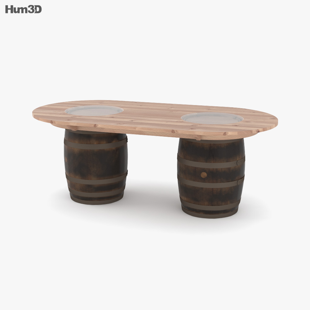 Double Barrel Table 3D model