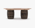 Double Barrel Tisch 3D-Modell