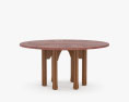 Octopus Round Dining table with Travertine Top by Laura Gonzalez 3d model