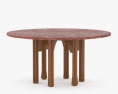 Octopus Round Dining table with Travertine Top by Laura Gonzalez 3d model
