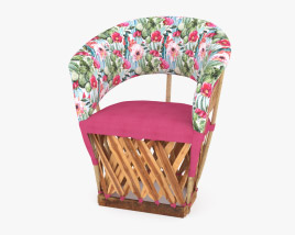 Equipale Floral Cactus and Pink Padded Chair 3D model