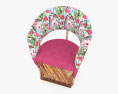 Equipale Floral Cactus and Pink Padded Chaise Modèle 3d