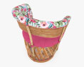 Equipale Floral Cactus and Pink Padded Chaise Modèle 3d