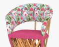 Equipale Floral Cactus and Pink Padded Chair 3d model