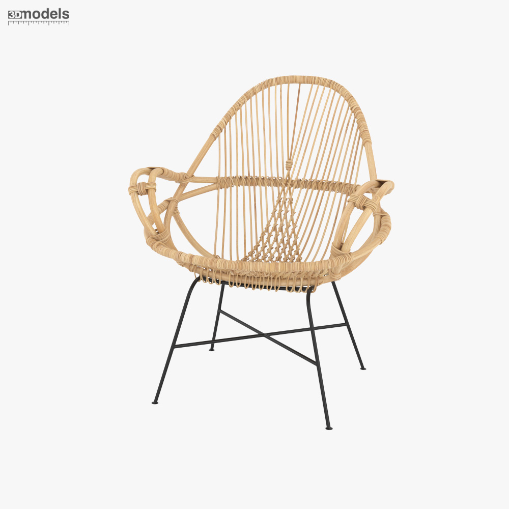 Diamond Rattan Chair Modelo 3d