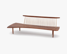 George Nakashima Woodworkers Conoid Bench 3D model