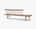 George Nakashima Woodworkers Conoid Panca Modello 3D