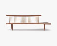 George Nakashima Woodworkers Conoid Bench 3D 모델 