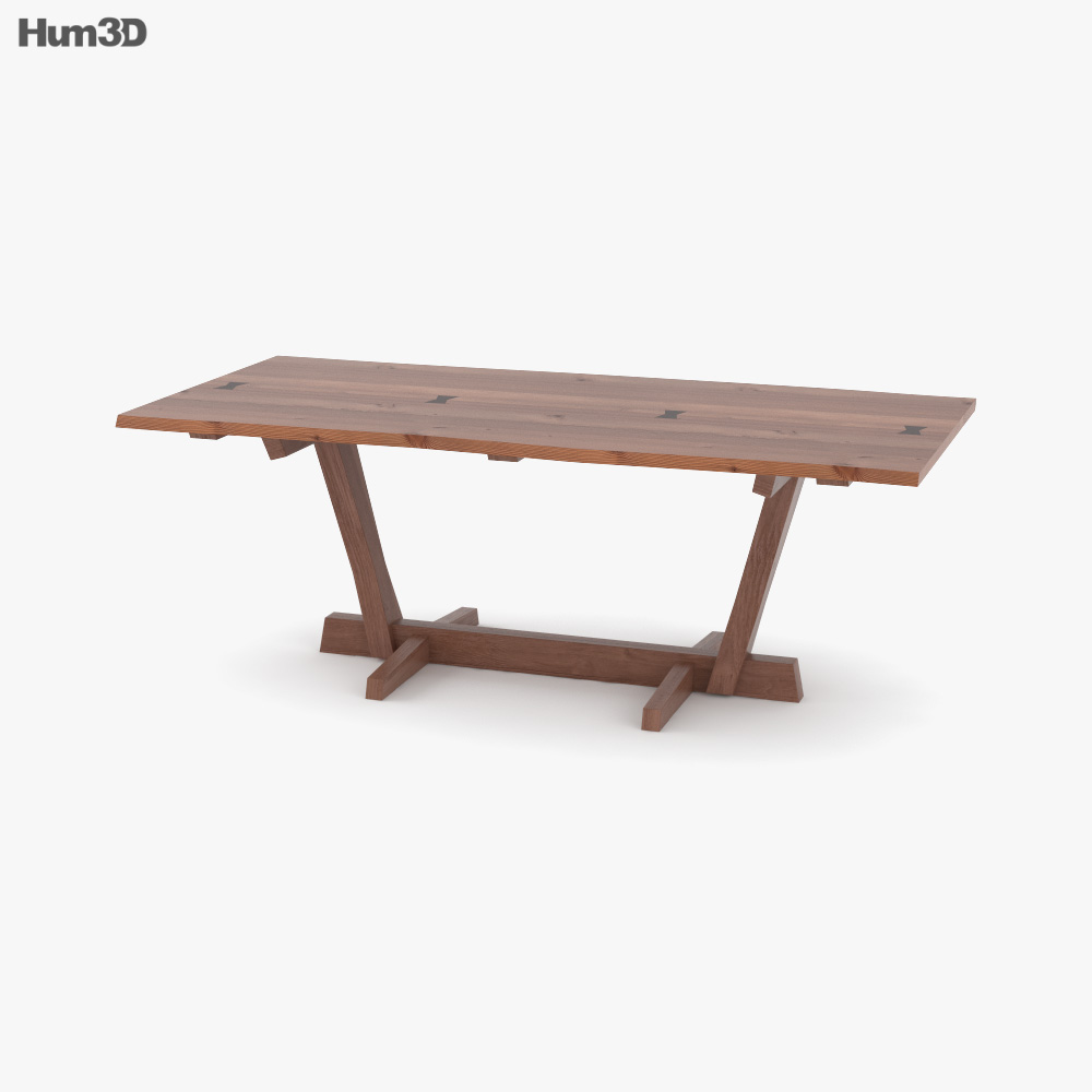 George Nakashima Woodworkers Conoid Table 3D model