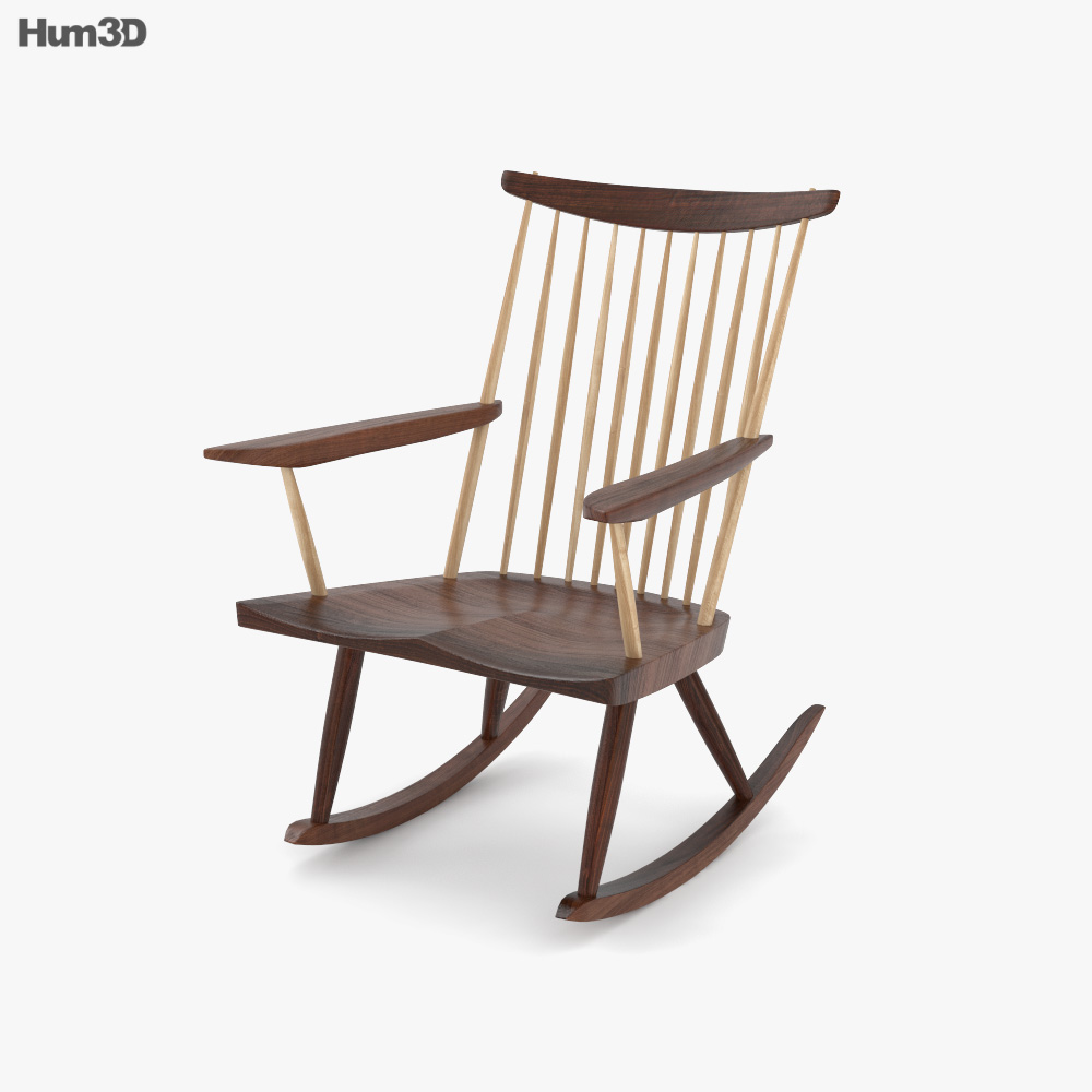 George Nakashima Woodworkers Lounge Rocker chair 3D model