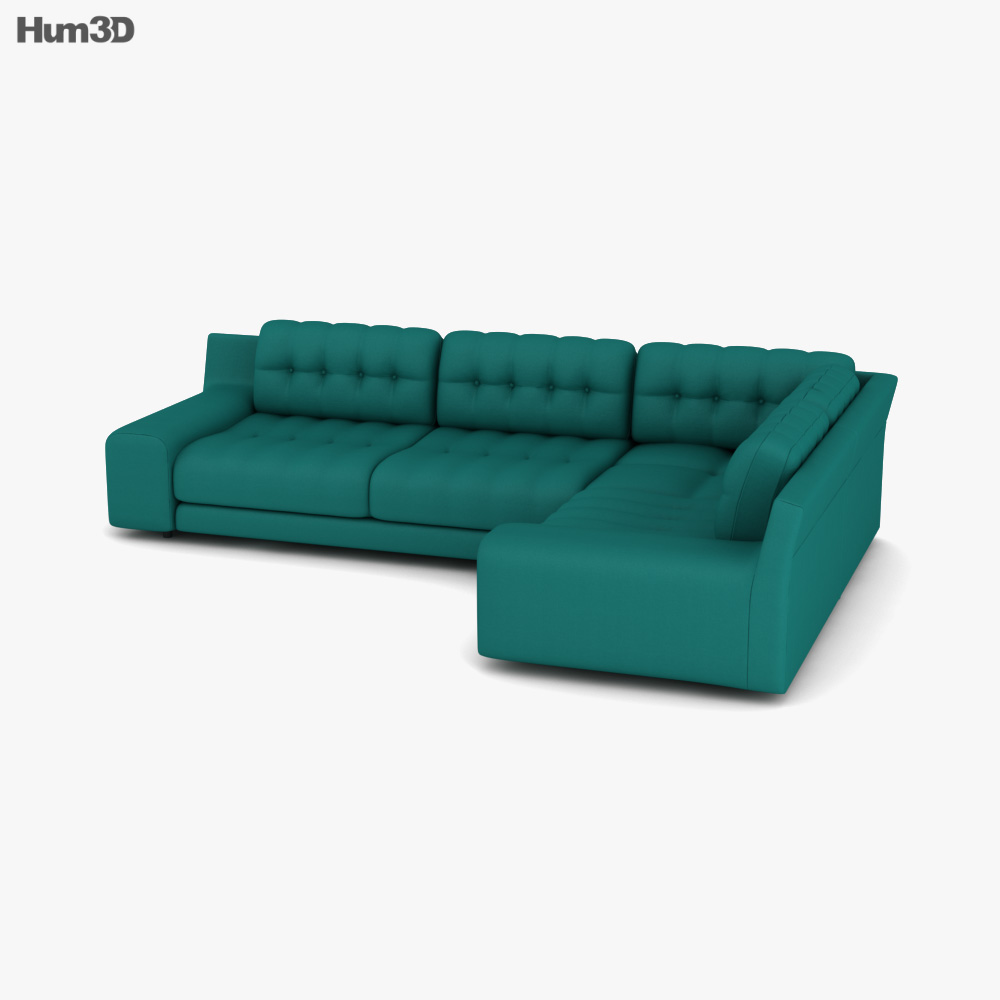 Habitat Hendricks Left Corner Fabric Sofa 3D-Modell