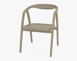 Hydile Teak Wood Chaise with armrests Anta Modèle 3D