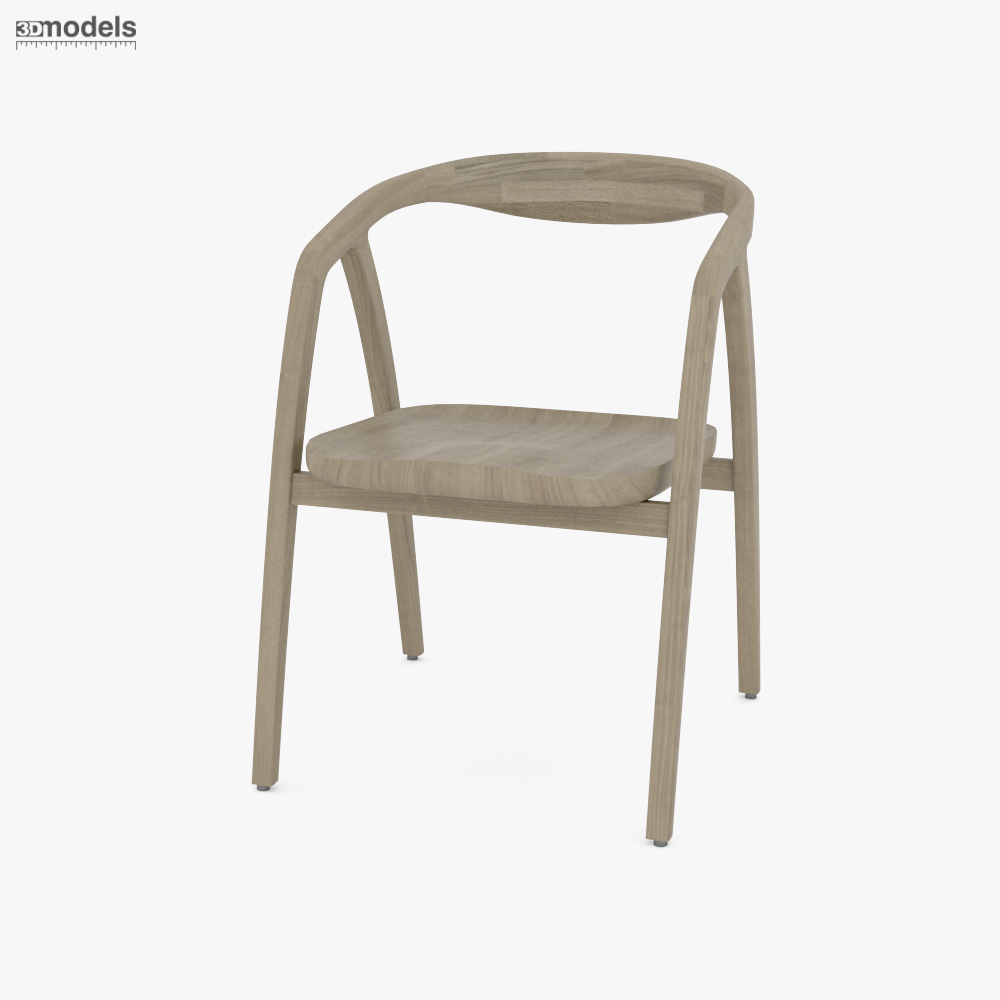 Hydile Teak Wood Chaise with armrests Anta Modèle 3D