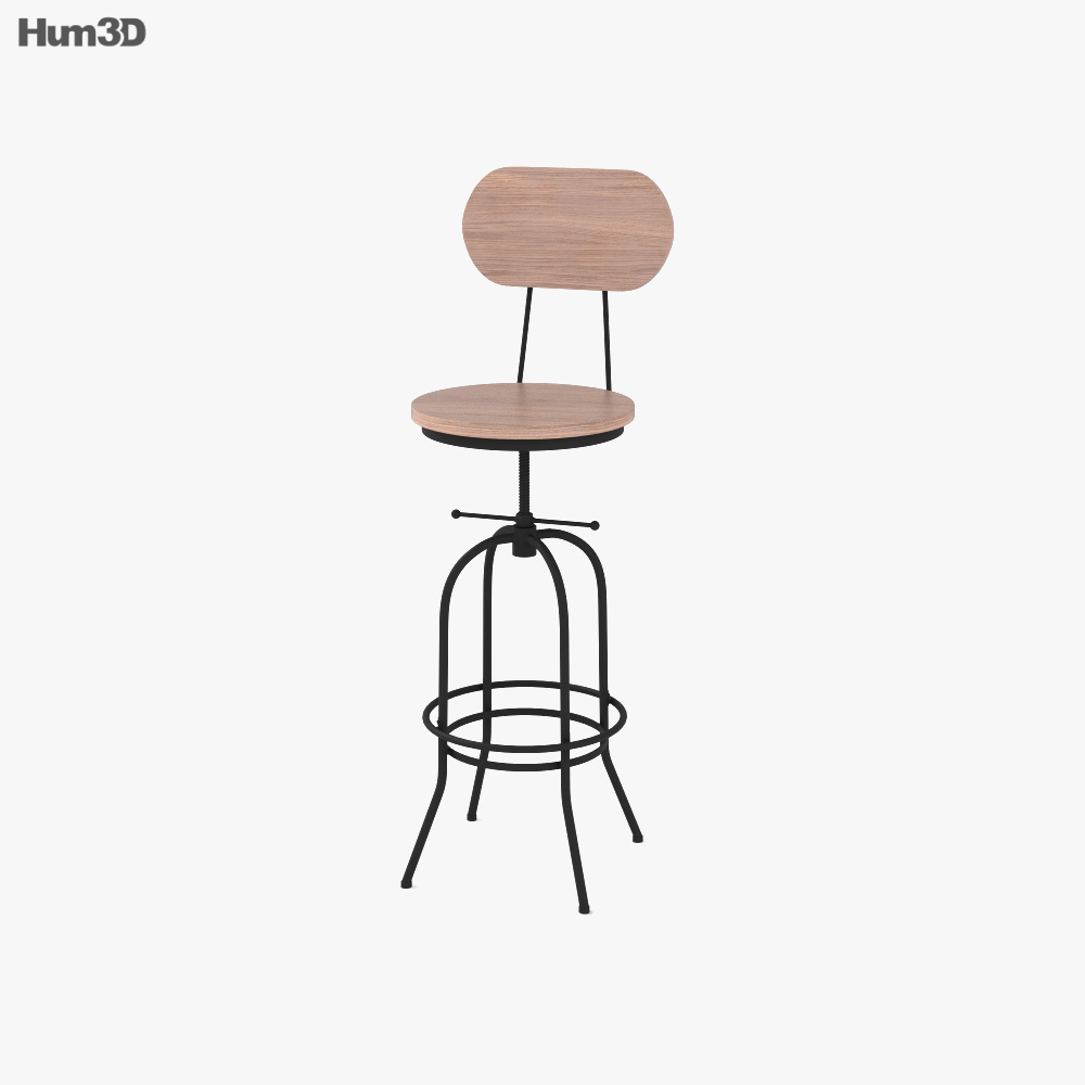 IKAYAA Swivel 酒吧椅 3D模型