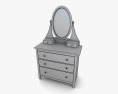 IKEA HEMNES Dresser & Espelho Modelo 3d