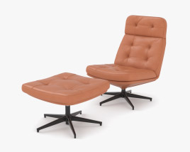 IKEA Havberg 扶手椅 And 脚凳 3D模型
