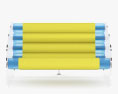 Mojow Sofa with transparent PMMA Walls and Yellow Runner Covers 3D-Modell