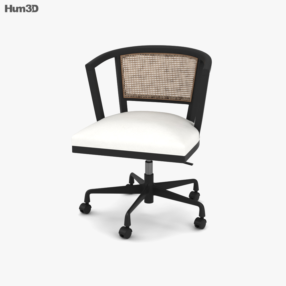Poterry Barn Lisbon Cane Desk chair 3D model