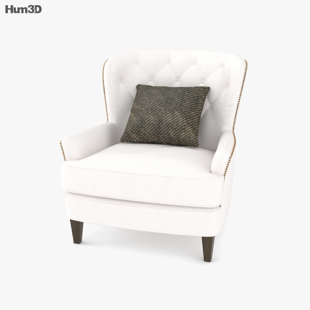 Pottery Barn Cardiff Tufted Upholstered Armchair 3D model