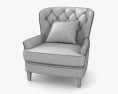 Pottery Barn Cardiff Tufted Upholstered 안락의자 3D 모델 