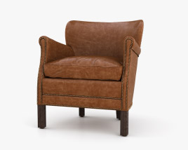 Restoration Hardware Professor 27s Leather armchair With Nailheads 3D model