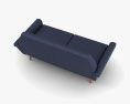 West Elm Denmark Шкіряний диван 3D модель