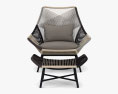 West Elm Huron Outdoor Lounge chair and Ottoman 3d model