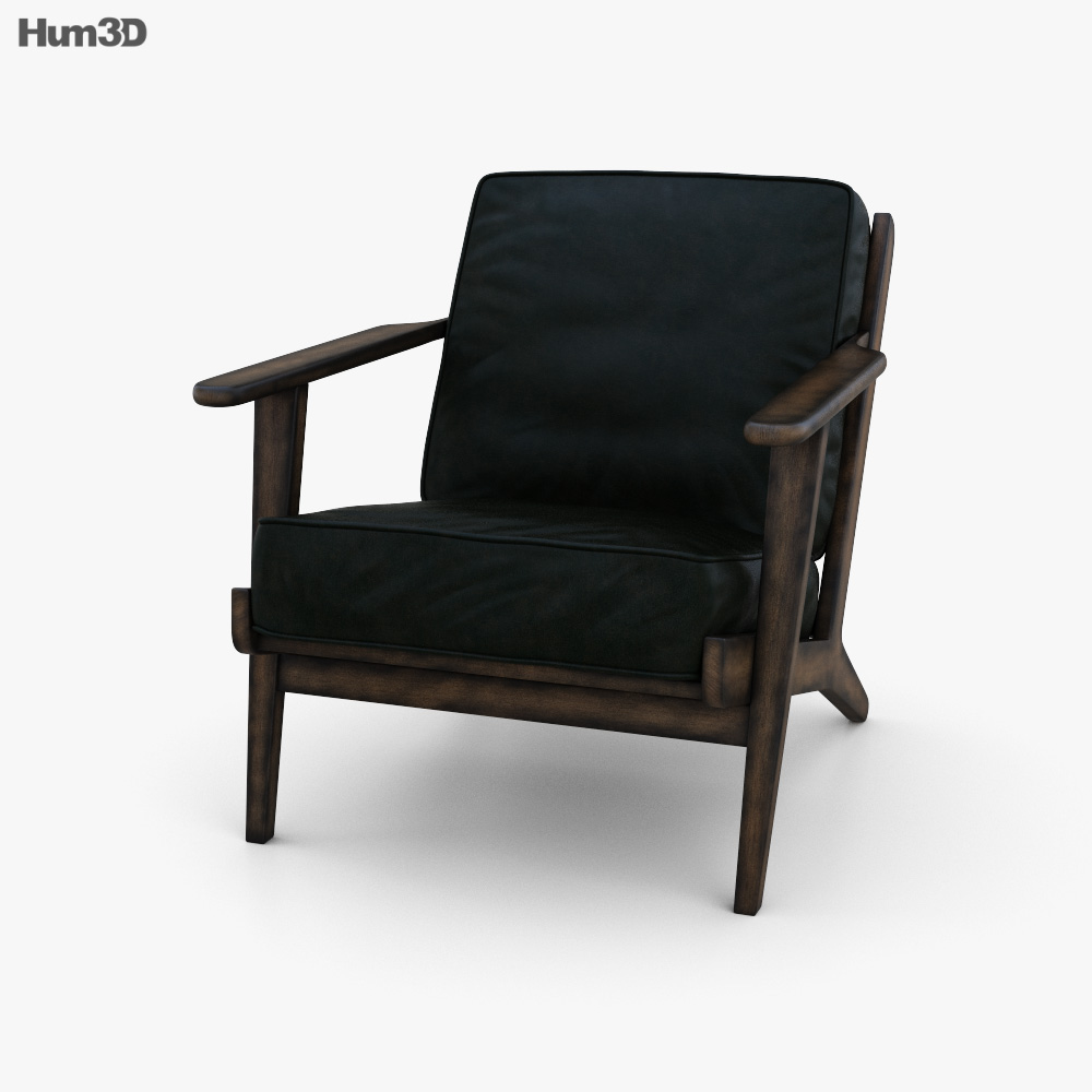 Zin Home Mid-Century Modern Brooks Armchair 3D model