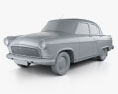GAZ 21 Volga 1962 3d model clay render